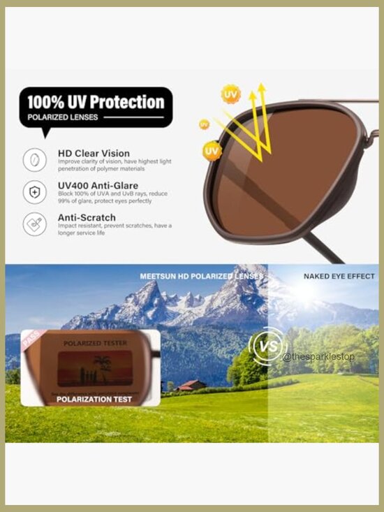 Women\'s Polarized Aviator Sunglasses UV400 Protection Metal Frame main image 4